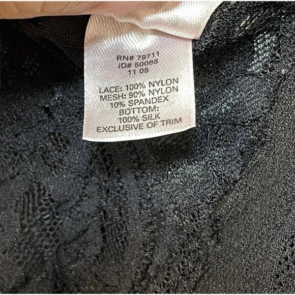 Victoria's Secret Sexy Black Lace Slip Babydoll Unlined See Through Size Medium - Picture 4 of 5